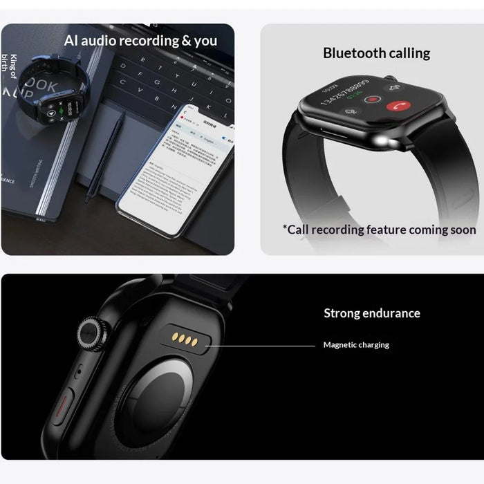 PHILIPS D10 Digital Voice Recorder Wrist Watch 26-Language Real Time Translation Dictaphone Bracelet - Black - 6