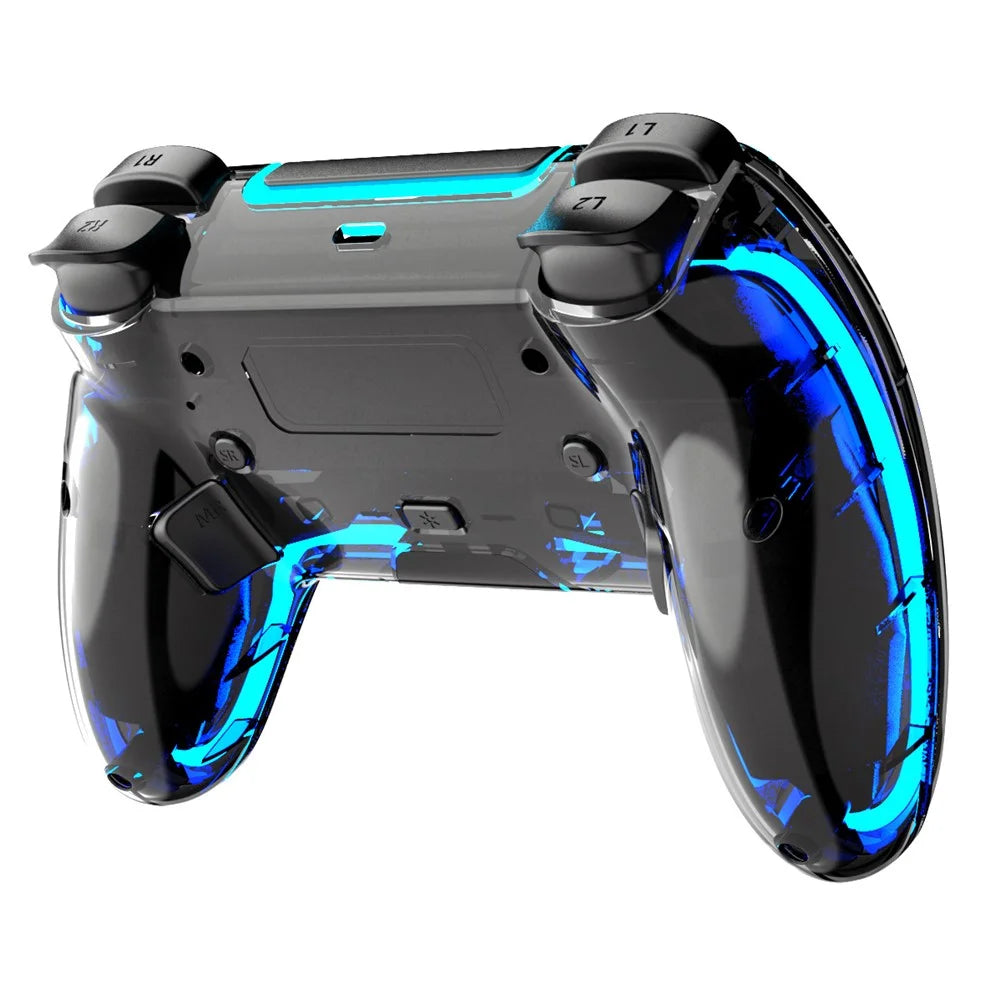 Bluetooth-compatible Wireless Game Controller for PS5  /  PC  /  Android Devices RGB LED Gaming Gamepad with Programming Back Buttons - Black - 6
