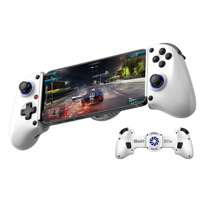 D11S Gaming Controller with Cooling Fan Hall Trigger Programmable Back Keys Stretching Gamepad for Phone  /  Tablet  /  Nintendo Switch - White - 1
