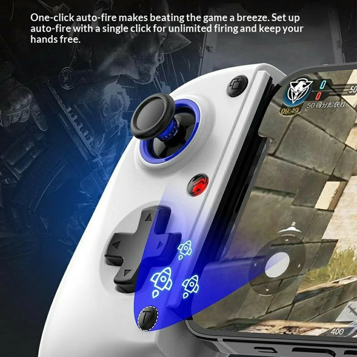 D11S Gaming Controller with Cooling Fan Hall Trigger Programmable Back Keys Stretching Gamepad for Phone  /  Tablet  /  Nintendo Switch - White - 6