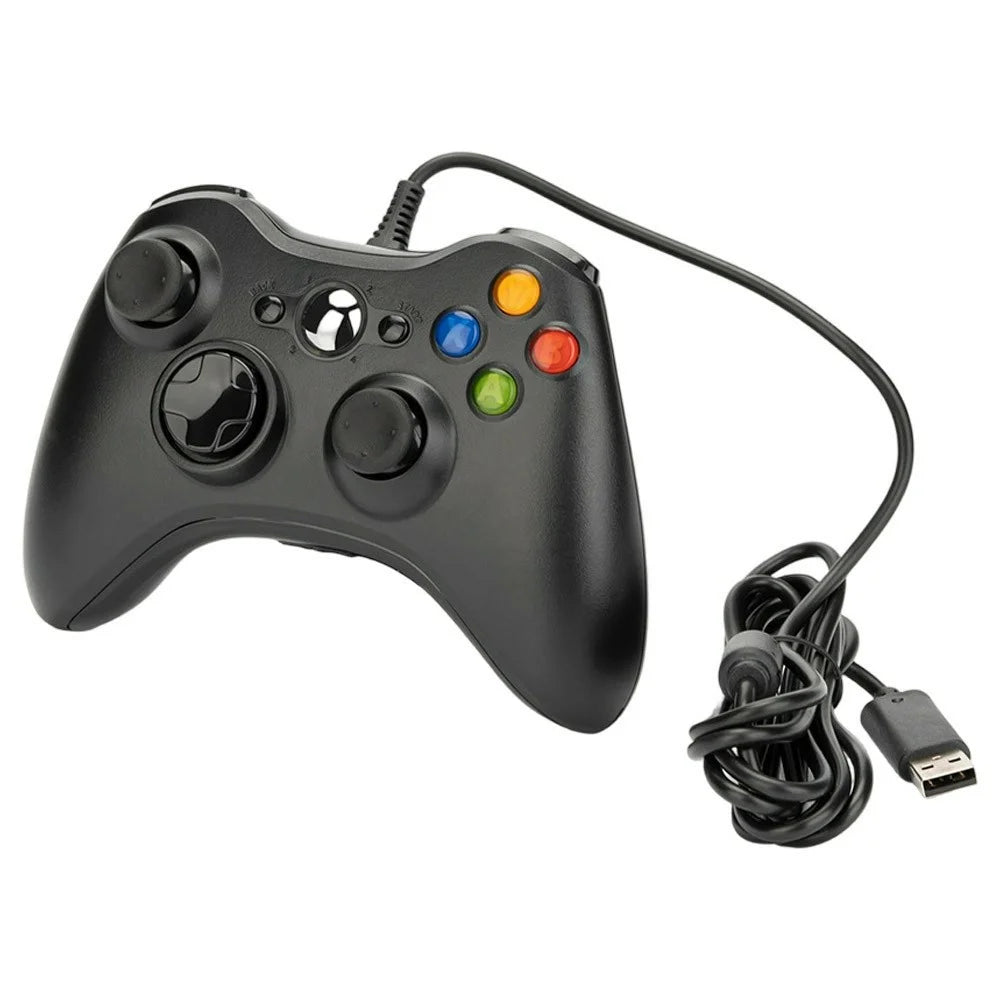 PC360 USB 2.0 Wired Gaming Controller Dual Vibration Ergonomic Gamepad for PC PS3 Android - Black - 1