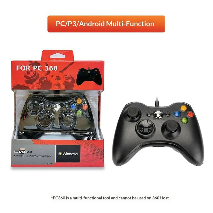 PC360 USB 2.0 Wired Gaming Controller Dual Vibration Ergonomic Gamepad for PC PS3 Android - Black - 5