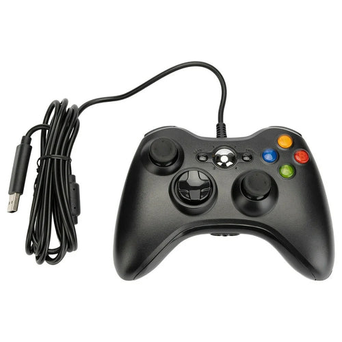 USB Wired Controller for Microsoft Xbox 360 / S / E / PC Computer Dual Vibration Ergonomic Gamepad - Black - 1