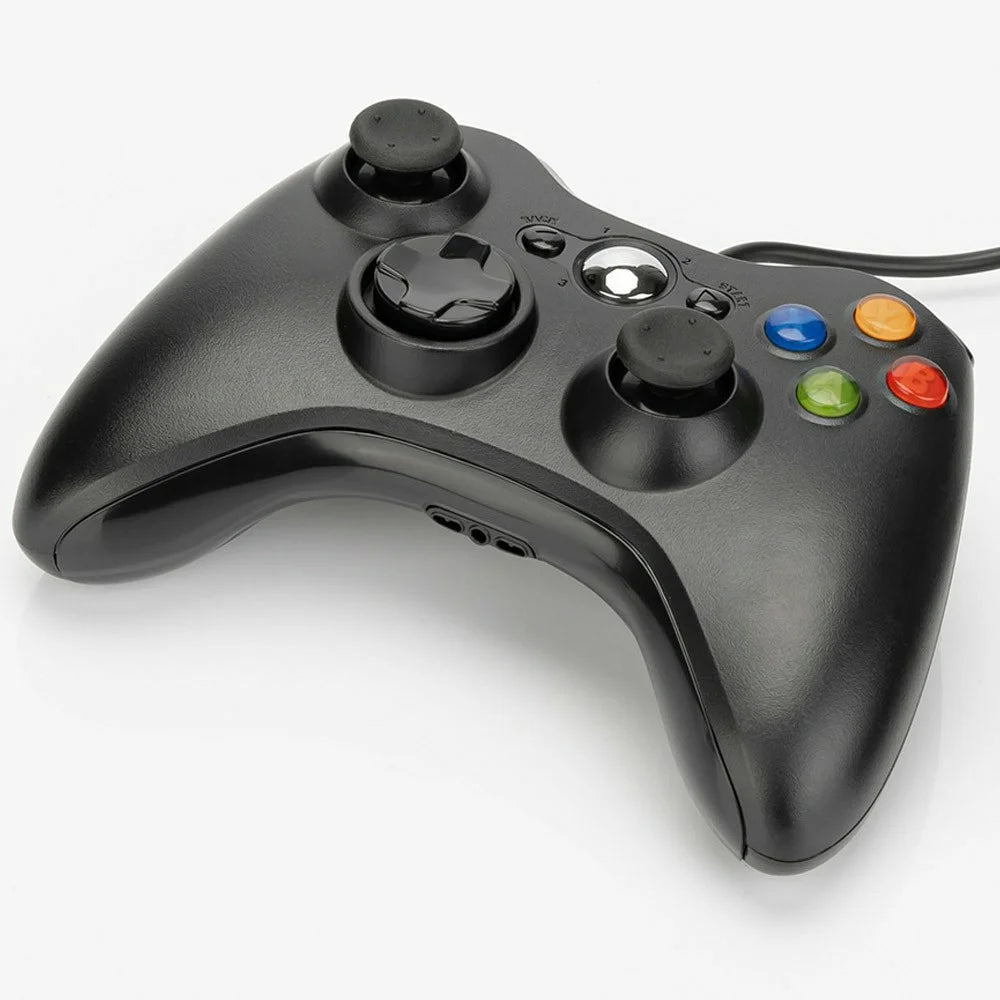USB Wired Controller for Microsoft Xbox 360 / S / E / PC Computer Dual Vibration Ergonomic Gamepad - Black - 2