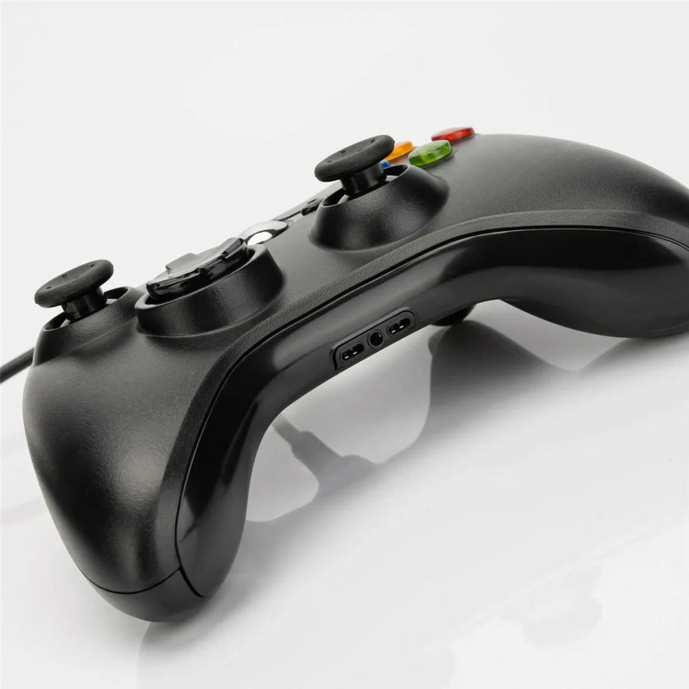 USB Wired Controller for Microsoft Xbox 360 / S / E / PC Computer Dual Vibration Ergonomic Gamepad - Black - 3