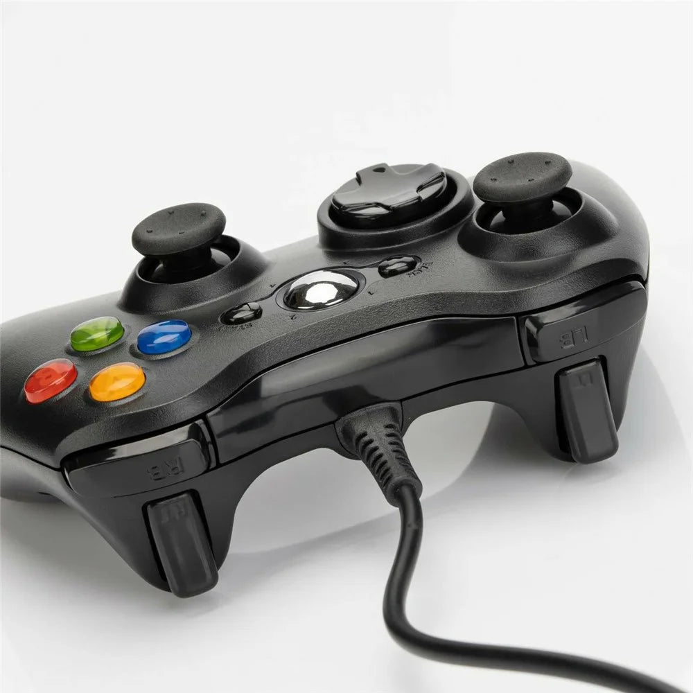 USB Wired Controller for Microsoft Xbox 360 / S / E / PC Computer Dual Vibration Ergonomic Gamepad - Black - 4