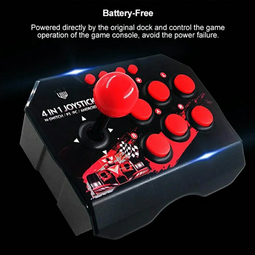 NS002 Arcade Joystick Game Controller USB Wired Fighting Stick with 6 Action Buttons for Switch PS3 PC - 2