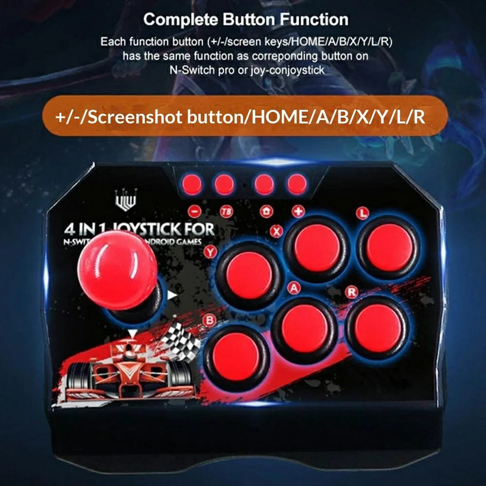 NS002 Arcade Joystick Game Controller USB Wired Fighting Stick with 6 Action Buttons for Switch PS3 PC - 3
