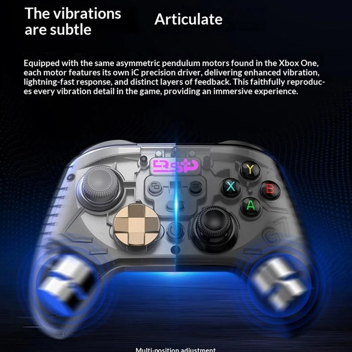 G7 Wireless Bluetooth-compatible Gaming Controller with Phone Holder & Receiver Hall Joystick Trigger Six-Axis Motion Sensing 1000Hz Gamepad for PC  /  Nintendo Switch  /  PS4 - Black - 5
