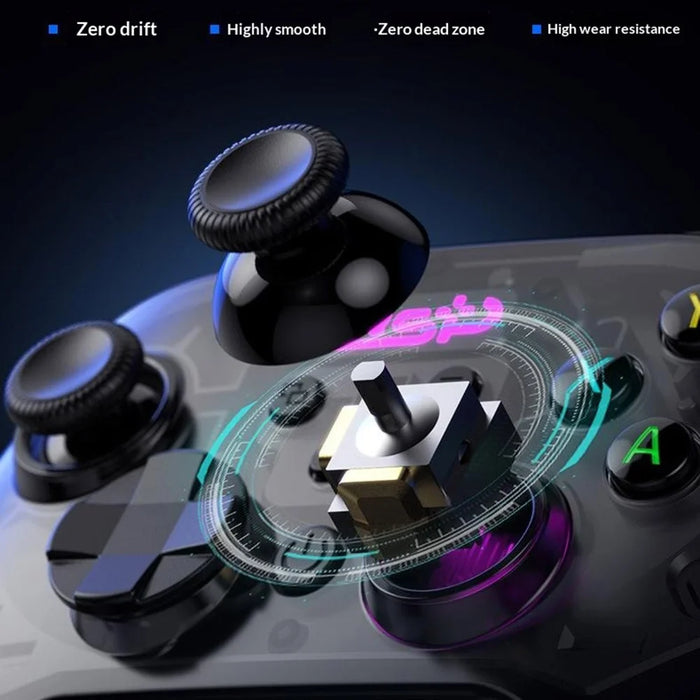 G7 Wireless Bluetooth-compatible Gaming Controller with Phone Holder & Receiver Hall Joystick Trigger Six-Axis Motion Sensing 1000Hz Gamepad for PC  /  Nintendo Switch  /  PS4 - Black - 7