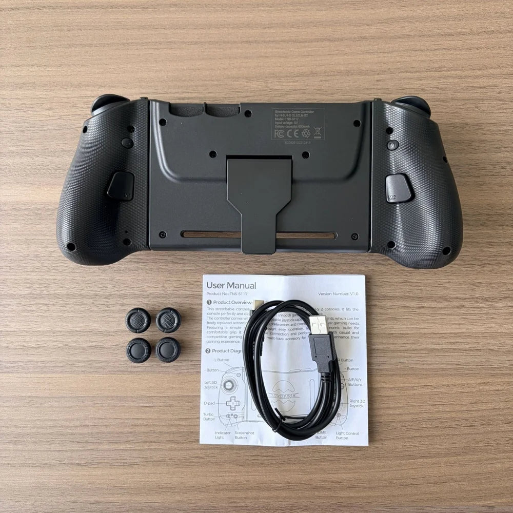DOBE FOMIS ELECTRONICS TNS-5117 Telescopic Controller for Nintendo Switch 2/OLED/Switch Macro Programming Wired Gamepad - Black - 5