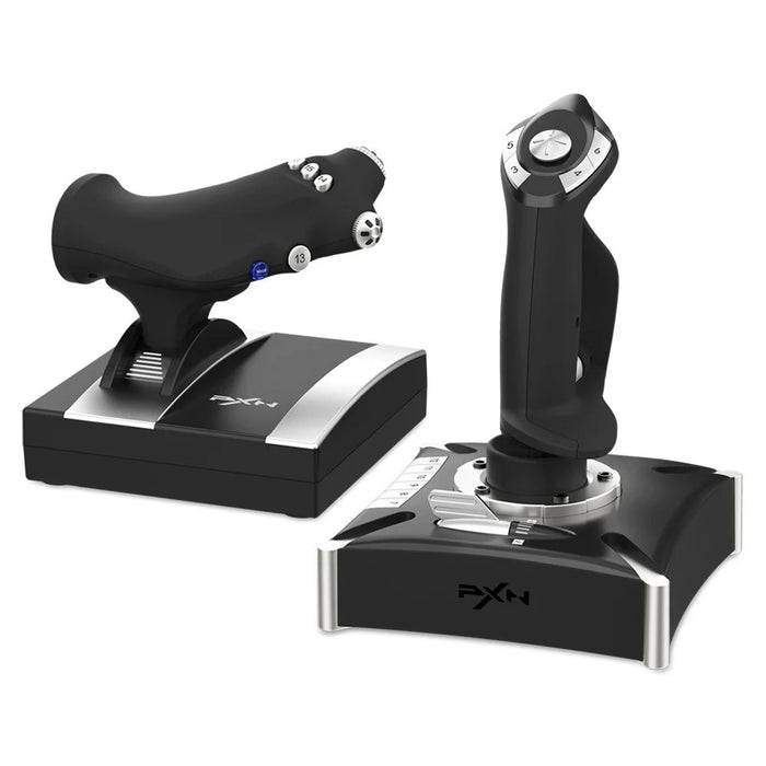 PXN 2119 PRO Flight Simulator Controller Joystick Throttle Set for PC Windows 10 Xbox One PS4 - Black - 2