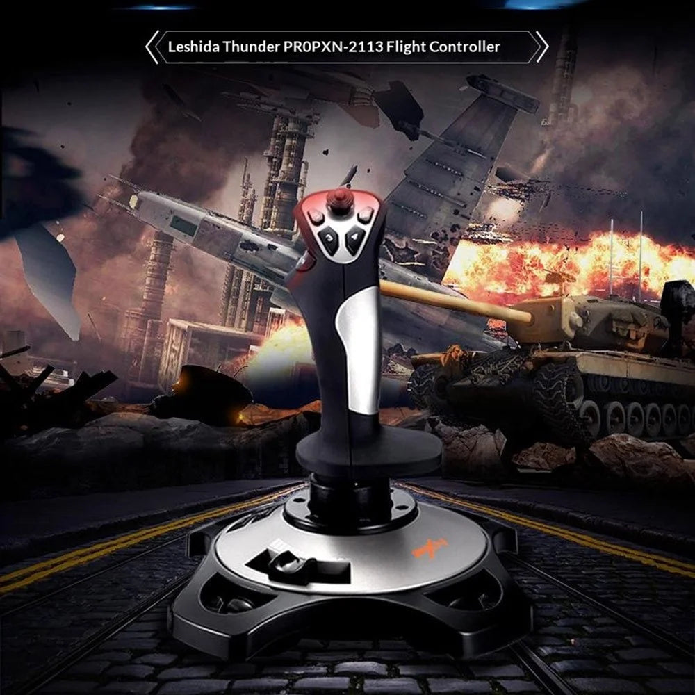 PXN 2113 PRO Flight Simulator Joystick Controller with Vibration Feedback 12 Programmable Buttons for PC Gaming - Black - 3