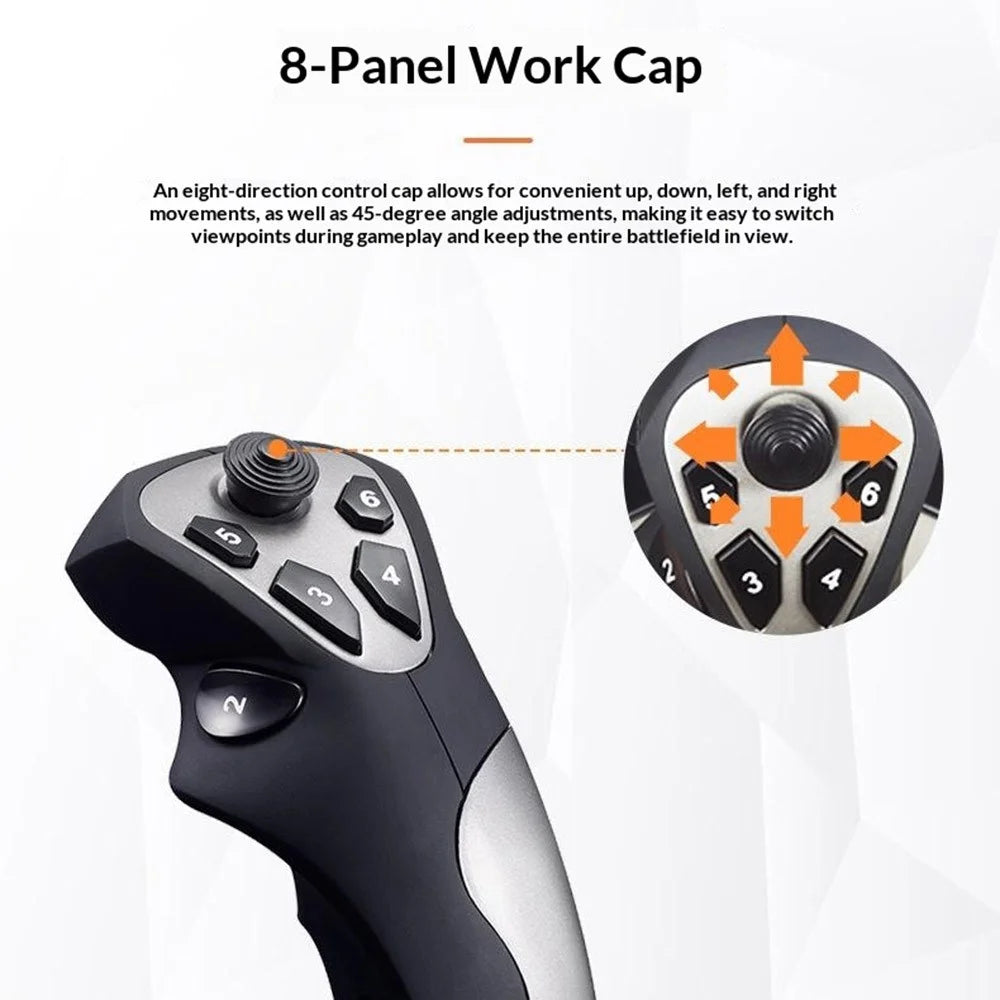PXN 2113 PRO Flight Simulator Joystick Controller with Vibration Feedback 12 Programmable Buttons for PC Gaming - Black - 4
