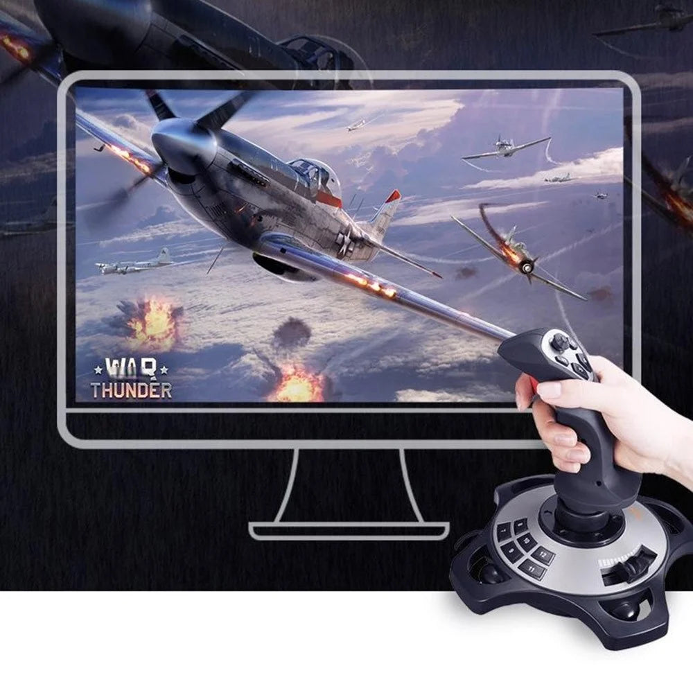 PXN 2113 PRO Flight Simulator Joystick Controller with Vibration Feedback 12 Programmable Buttons for PC Gaming - Black - 7