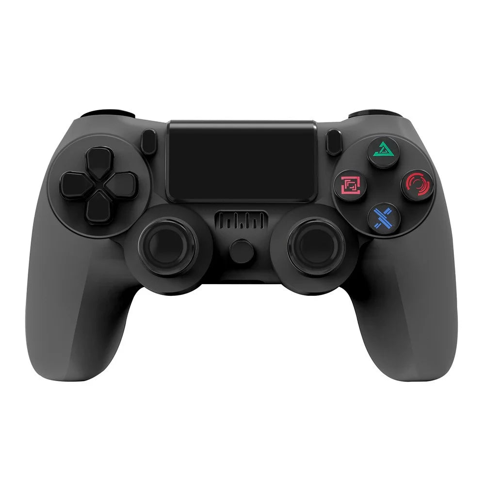 P4 Wireless Game Controller Bluetooth-compatible Dual Vibration LED Light Bar Gamepad for PS4 PC - Black - 1