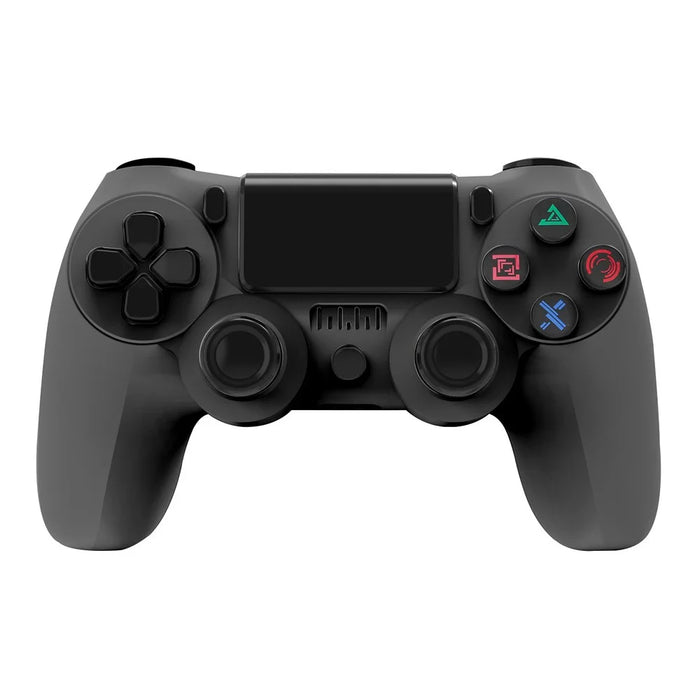 P4 Wireless Game Controller Bluetooth-compatible Dual Vibration LED Light Bar Gamepad for PS4 PC - Black - 1
