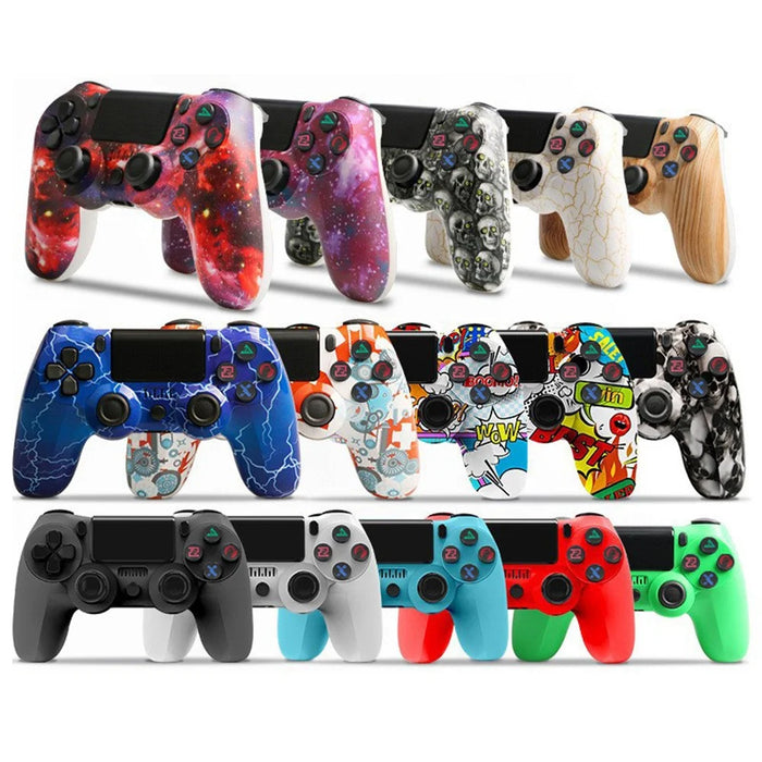 P4 Wireless Game Controller Bluetooth-compatible Dual Vibration LED Light Bar Gamepad for PS4 PC - Black - 3