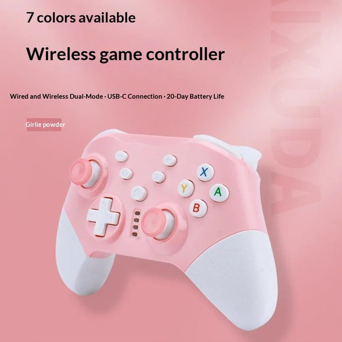 NS20 Switch Pro Wireless Game Controller Dual Vibration Gamepad with 2.4G Receiver for Switch PC Gaming - Pink - 3