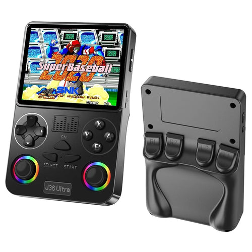 J36 Ultra Gaming Console 3.5 inch IPS Screen WiFi Online Battle RGB Joystick Retro Handheld - Black - 1