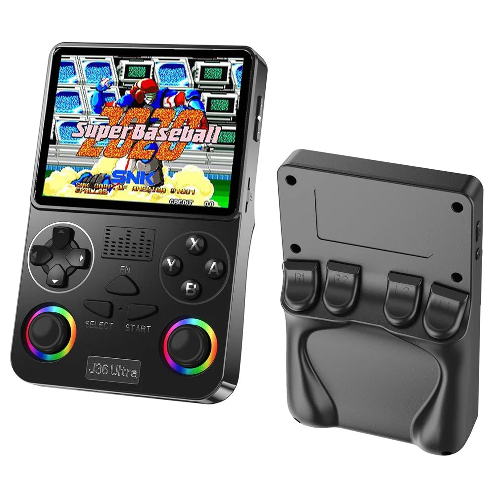 J36 Ultra Gaming Console 3.5 inch IPS Screen WiFi Online Battle RGB Joystick Retro Handheld - Black - 1
