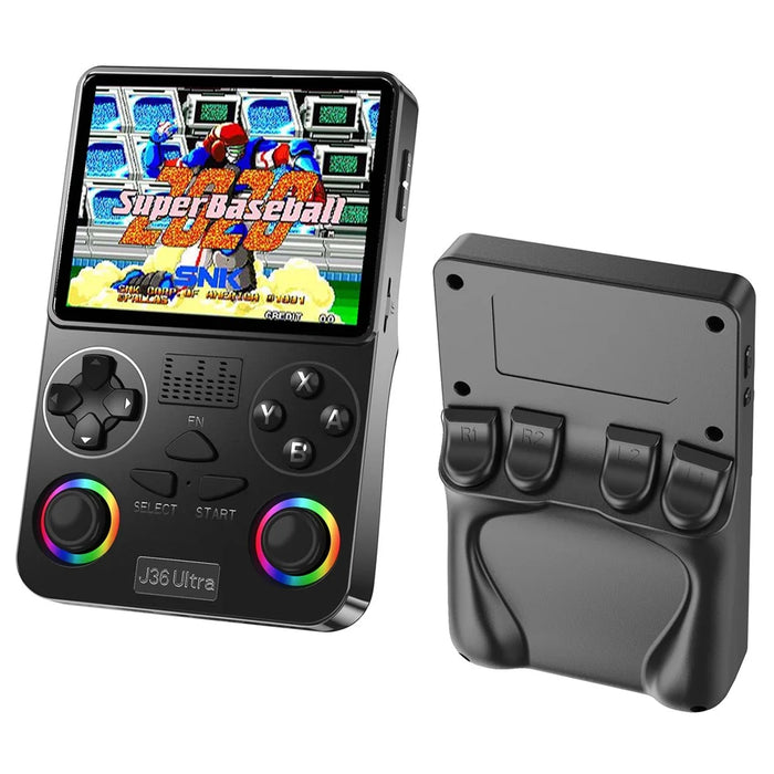 J36 Ultra Gaming Console 3.5 inch IPS Screen WiFi Online Battle RGB Joystick Retro Handheld - Black - 1