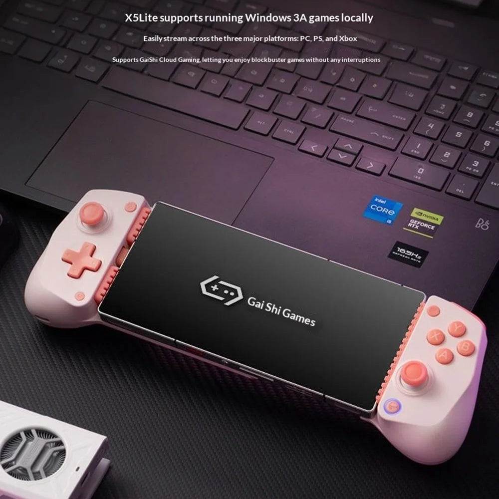 GAMESIR X5 Lite Mobile Gaming Controller 8-Key Rapid Fire Telescopic Gamepad Type-C Wired Hall Joystick for Android iOS - Pink - 2