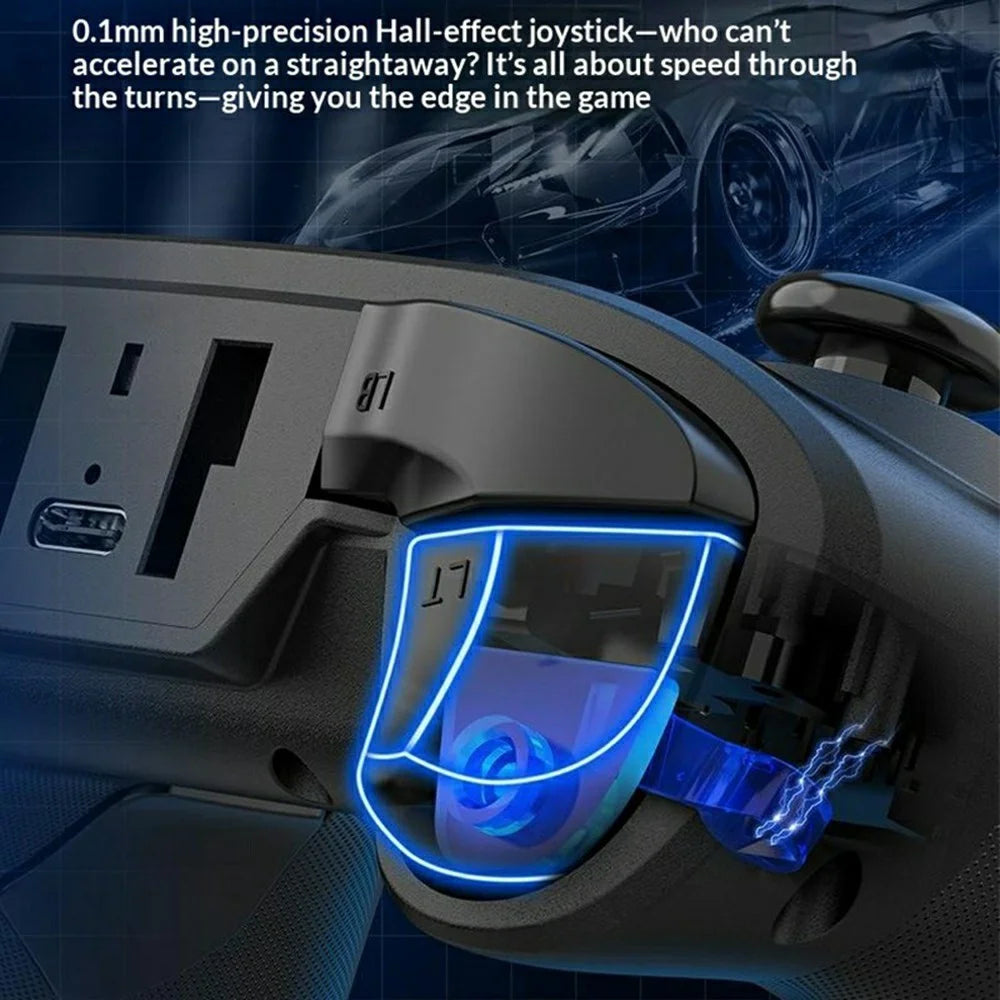 G6 Dual Hall Joystick Wireless Gaming Controller 6-Axis Motion Sensing Bluetooth-compatible Gamepad for PC / Nintendo Switch / Android / iOS - Black - 3