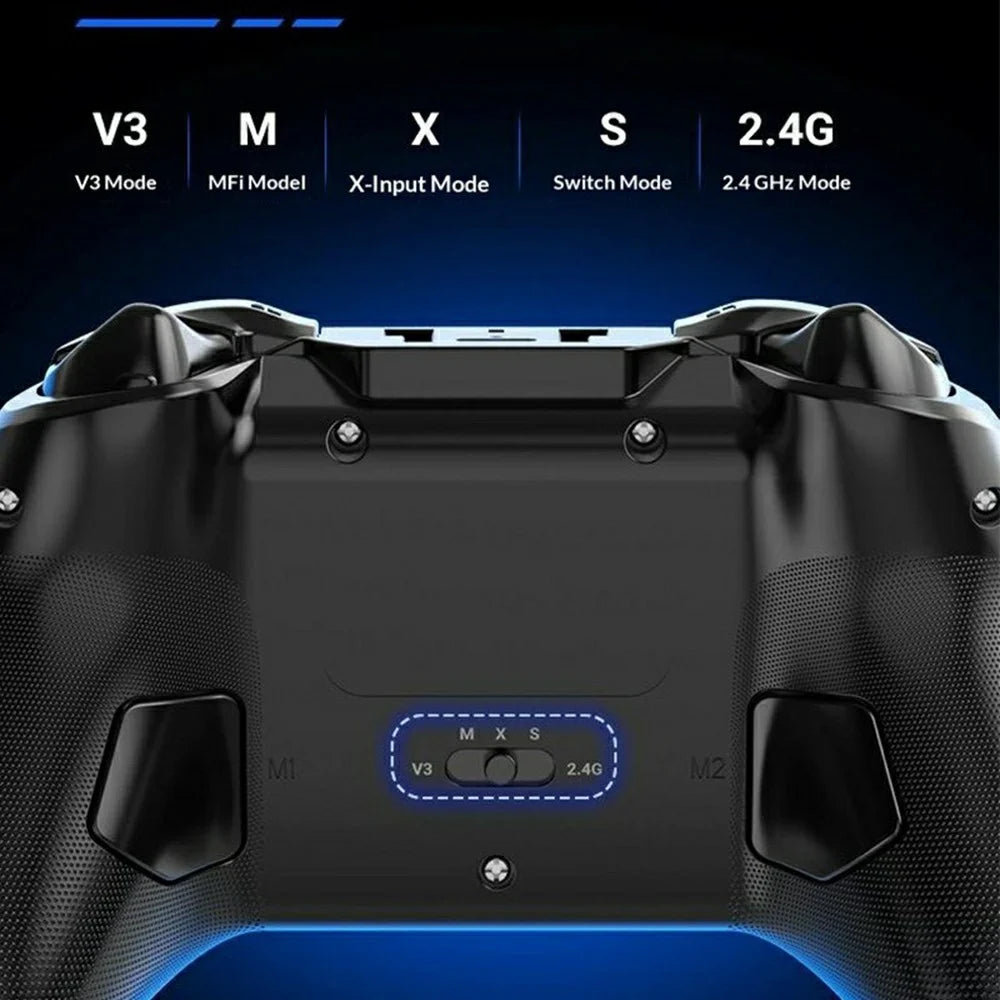G6 Dual Hall Joystick Wireless Gaming Controller 6-Axis Motion Sensing Bluetooth-compatible Gamepad for PC / Nintendo Switch / Android / iOS - Black - 6