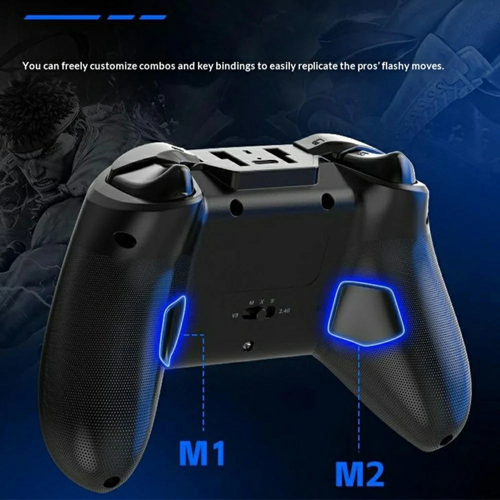 G6 Dual Hall Joystick Wireless Gaming Controller 6-Axis Motion Sensing Bluetooth-compatible Gamepad for PC / Nintendo Switch / Android / iOS - Black - 7