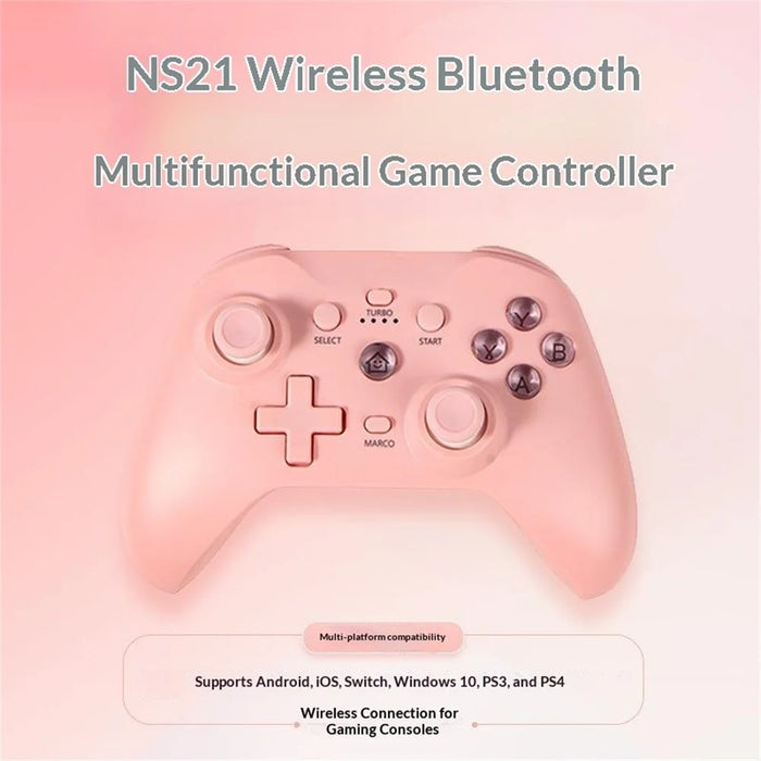 NS21 Wireless Game Controller 2.4G Receiver 6-Axis Motion Dual Vibration Turbo Function Gamepad for Nintendo Switch  /  PC  /  Phone - Pink - 2