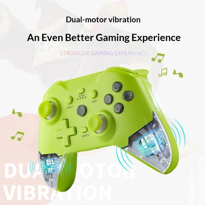 NS21 Wireless Game Controller 2.4G Receiver 6-Axis Motion Dual Vibration Turbo Function Gamepad for Nintendo Switch  /  PC  /  Phone - Pink - 4