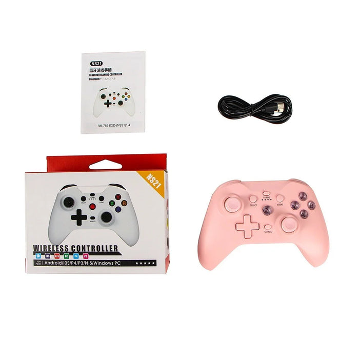 NS21 Wireless Game Controller 2.4G Receiver 6-Axis Motion Dual Vibration Turbo Function Gamepad for Nintendo Switch  /  PC  /  Phone - Pink - 5