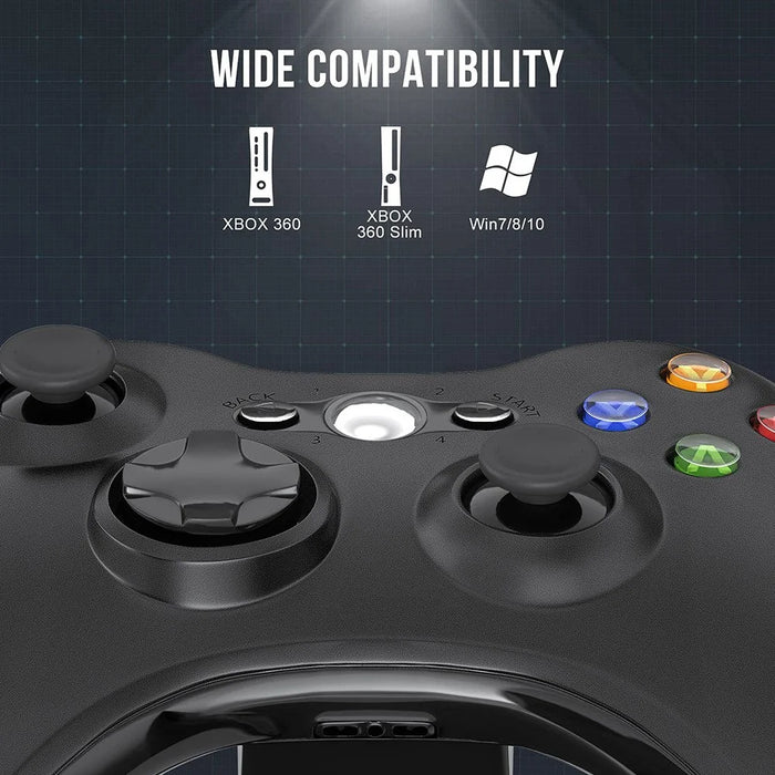 2.4G Wireless Controller for Microsoft Xbox 360 / PC Gaming Dual Motor Vibration Gamepad - Black - 7