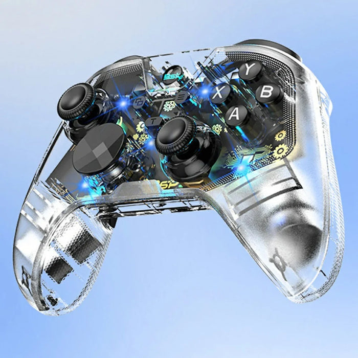G6 Pro Wireless Gaming Controller RGB Lighting Hall Trigger Carbon Film Joystick Clear Gamepad for Nintendo Switch  /  PC  /  Android  /  iOS - Transparent - 1