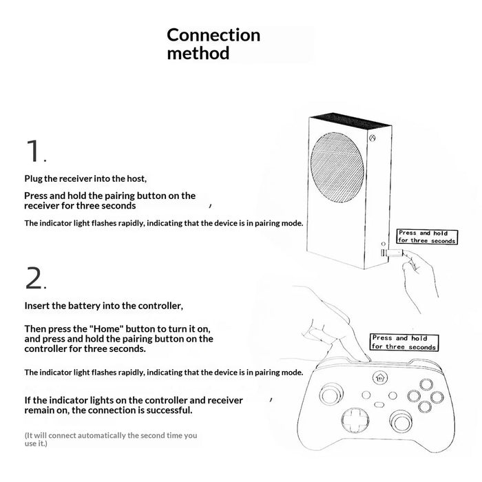 Game Controller for Xbox Series S / X / Xbox One / One S / One X / PC 2.4G Wireless Gamepad with Receiver - Black - 5