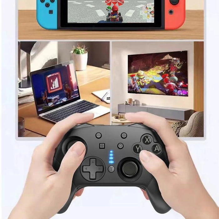 DNS-012 USB Wired Game Controller Dual Motor 6-Axis Gyroscope Bluetooth-compatible Gamepad for Nintendo Switch PC - Black - 2