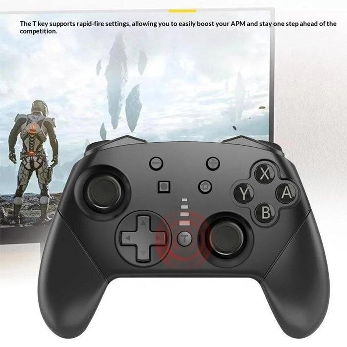 DNS-012 USB Wired Game Controller Dual Motor 6-Axis Gyroscope Bluetooth-compatible Gamepad for Nintendo Switch PC - Black - 3