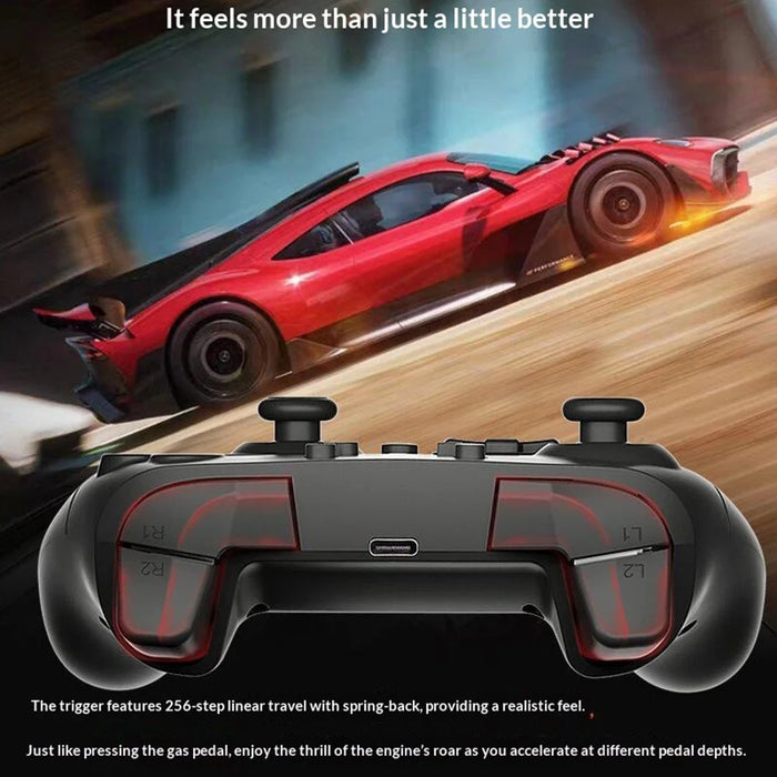 DNS-012 USB Wired Game Controller Dual Motor 6-Axis Gyroscope Bluetooth-compatible Gamepad for Nintendo Switch PC - Black - 4