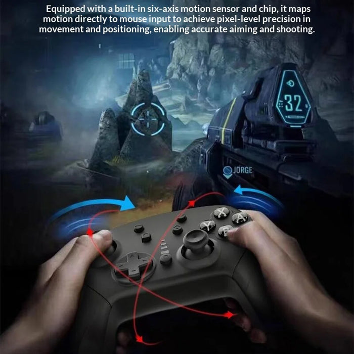 DNS-012 USB Wired Game Controller Dual Motor 6-Axis Gyroscope Bluetooth-compatible Gamepad for Nintendo Switch PC - Black - 5