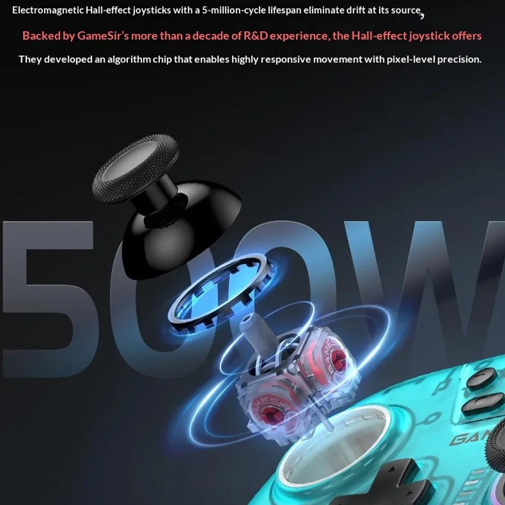 GAMESIR T4 NS Bluetooth-compatible Controller Hall Effect Joystick Gamepad with RGB Light for Nintendo Switch / Steam / PC - Retro White - 5