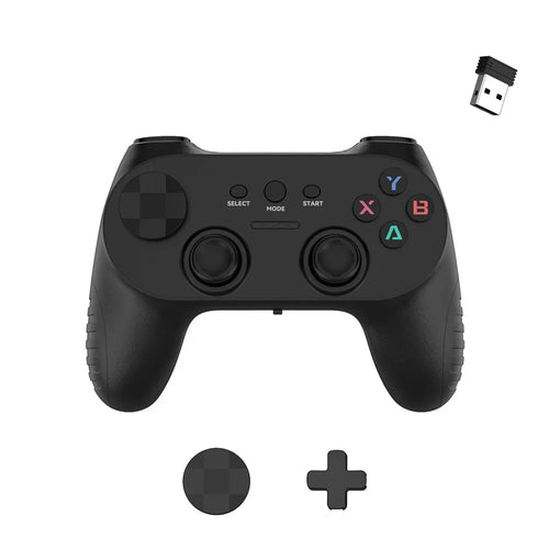 CM-039 Single Player 2.4G Wireless Controller Gamepad with Interchangeable D-pad for PC Android Smart TV Gaming - Black - 1
