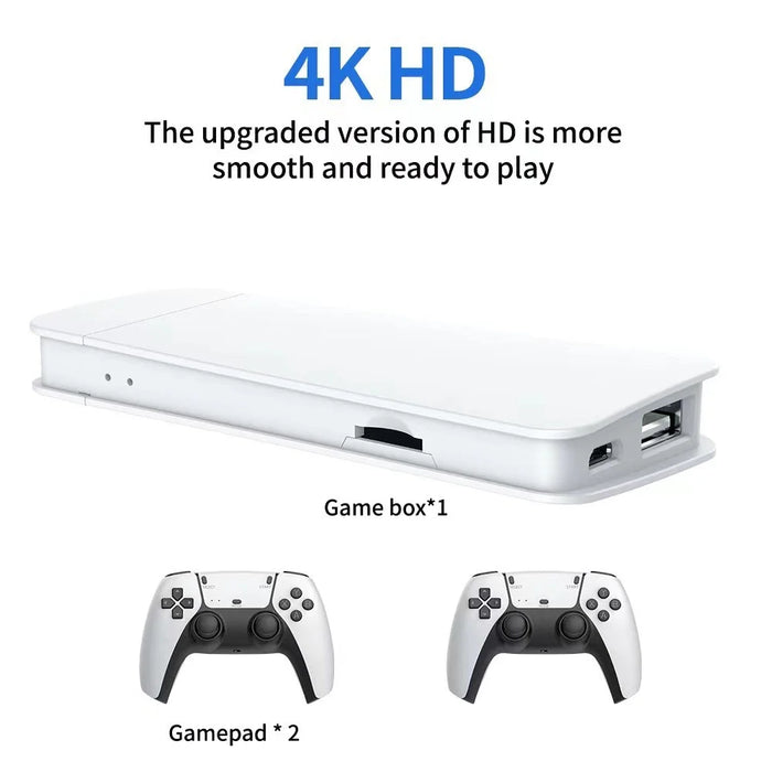 M15 64GB Retro Game Console Dual Player 2.4G Wireless Controllers 10 Emulators for TV Gaming - Black+White - 4