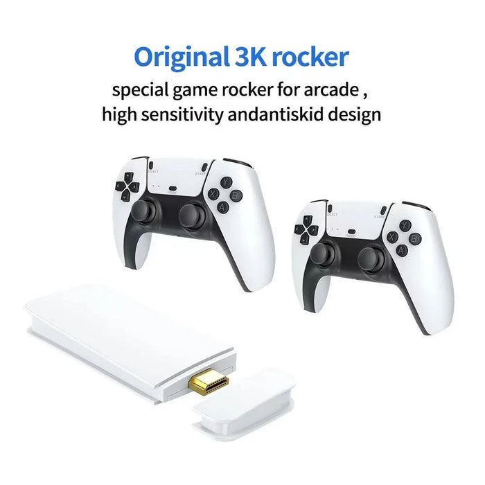 M15 64GB Retro Game Console Dual Player 2.4G Wireless Controllers 10 Emulators for TV Gaming - Black+White - 5