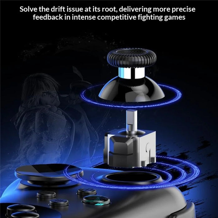 Y04 Gaming Controller 6-Button Fighting Layout Hall Joystick for Nintendo Switch / Sony PlayStation 4 / 3 / PC - Black - 4