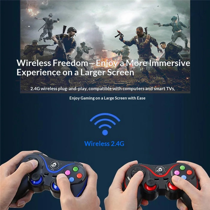 V8 Bluetooth-compatible Wireless Gamepad with Phone Holder for Android / iOS / PC / PS3 / TV Gaming Controller - 5