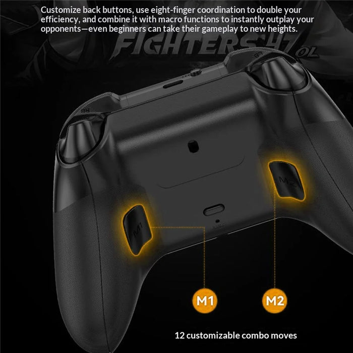 G11 Wireless Gaming Controller Hall Effect Triggers 6-Axis Gyroscope for Nintendo Switch / Sony PlayStation 4 / PC / iOS / Android - Black - 6