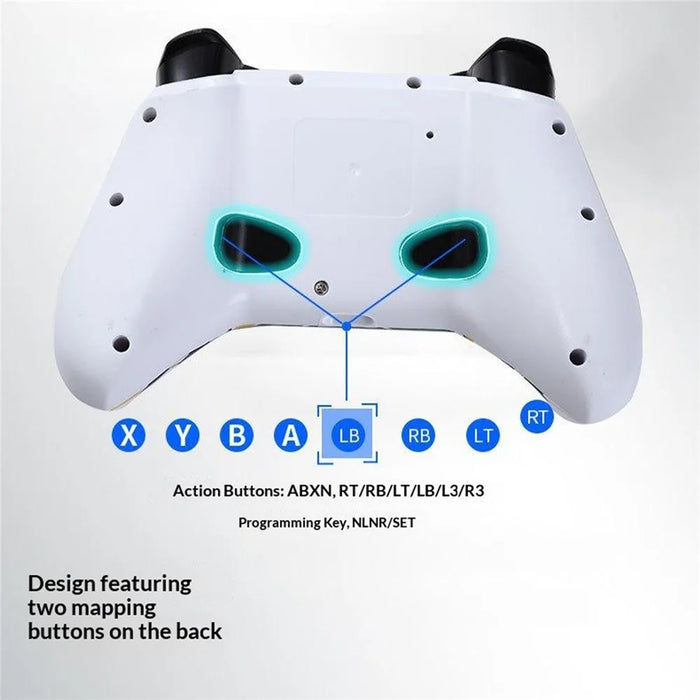 XSX Water Transfer Print 2.4G Wireless Gaming Controller Dual Vibration Motor Gamepad for PC Switch Android - Graffiti - 5