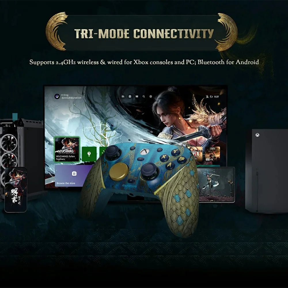 GAMESIR G7 Pro Wuchang Fallen Feathers Edition Tri-Mode Wireless Controller for Xbox One / Series S / X / PC / Android - Black - 4