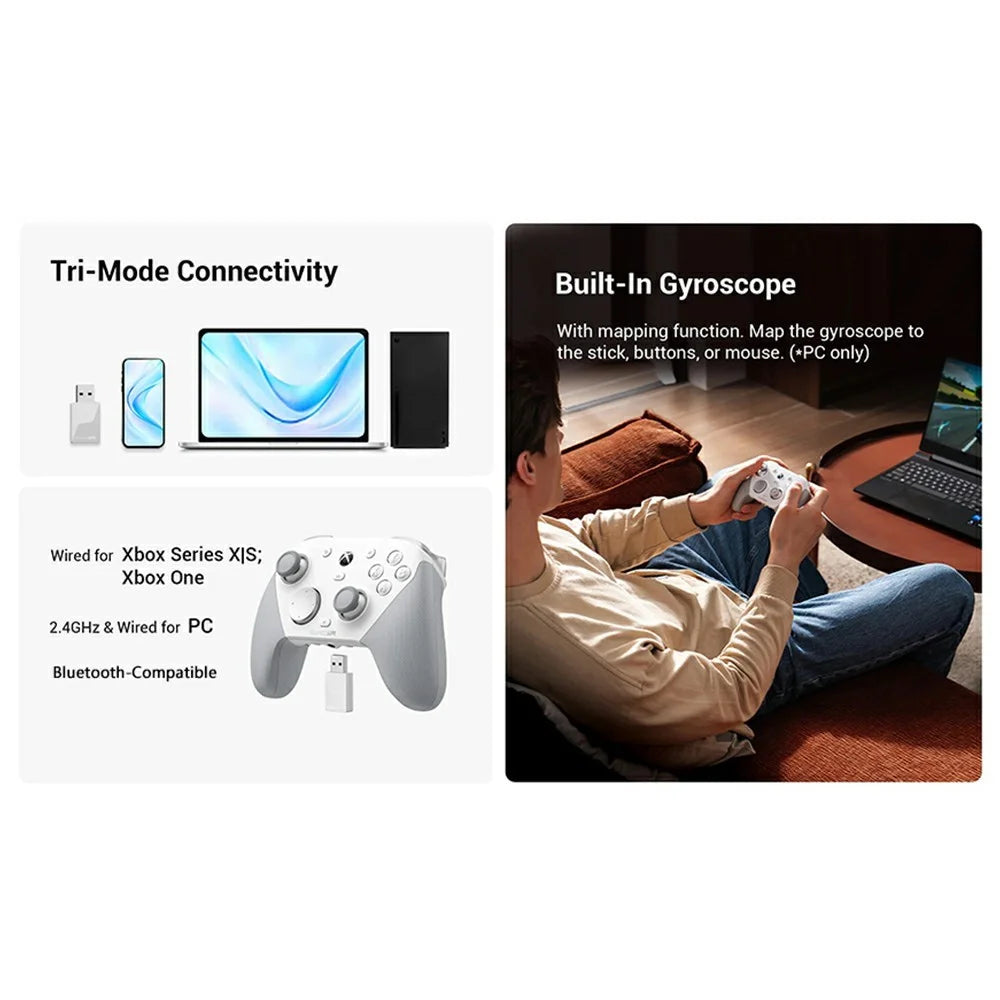 GAMESIR G7 Pro Wireless Gaming Controller Tri-mode Bluetooth-compatible TMR Sticks 1000Hz for Xbox One / Series X / S / PC / Steam - White - 4